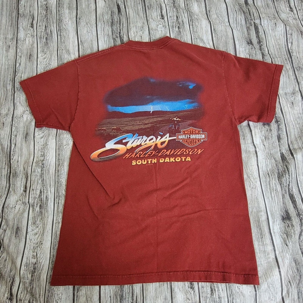 Harley Davidson T-Shirt Men's M Sturgis South Dakota Biker Tee Vintage 2009 Red